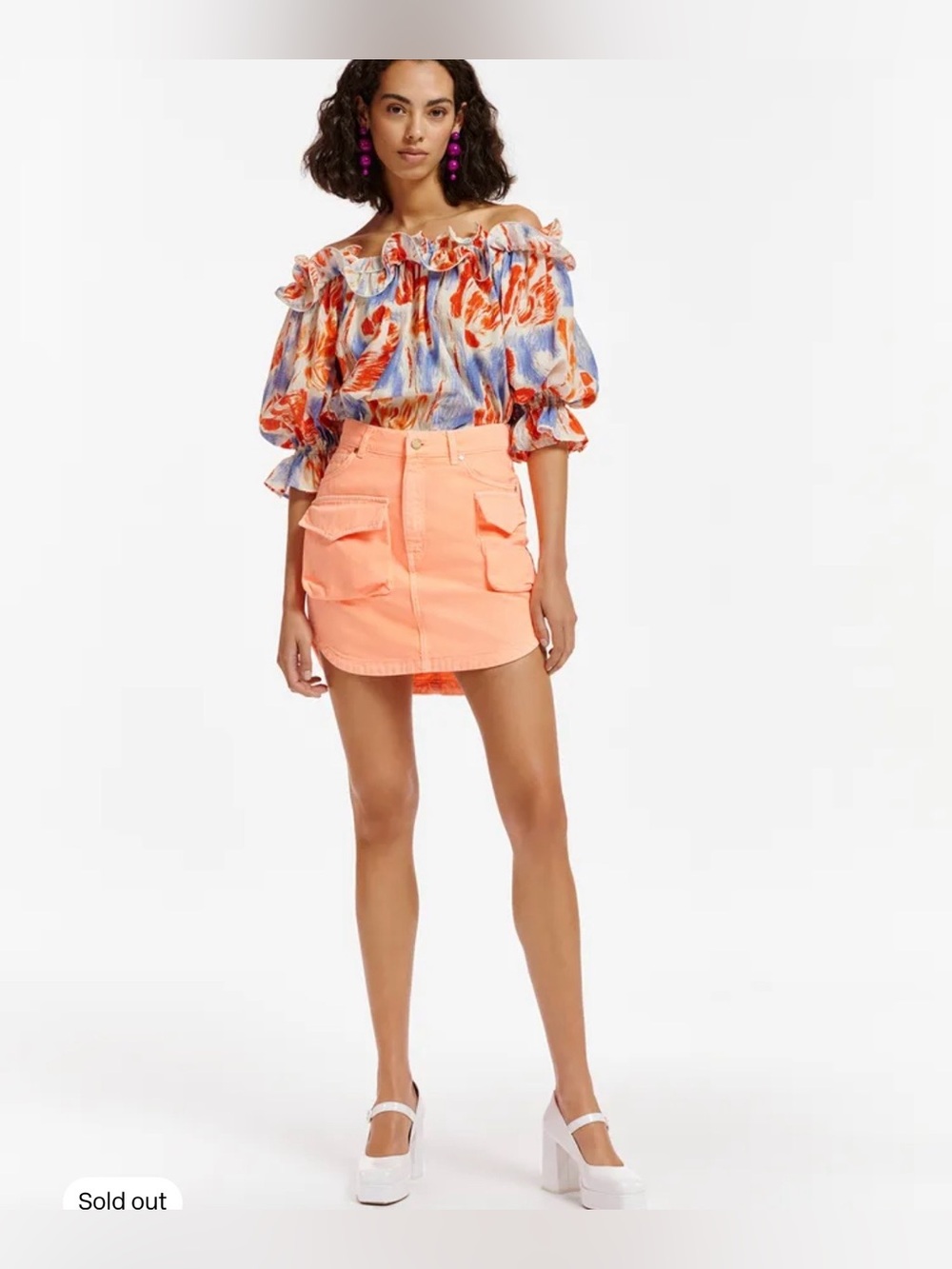 NWT size 36 / 6 ESSENTIEL ANTWERP peach denim mini skirt